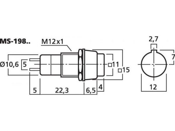 MS-198/SW - Przełącznik wciskany