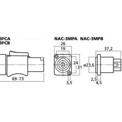 NAC-3FCA - Wtyk NEUTRIK POWERCON