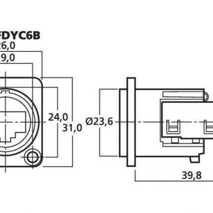 NE-8FDYC6B - Gniazda montażowe EtherCon NEUTRIK