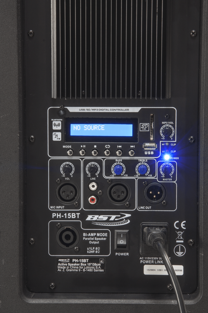 BST – Kolumna aktywna USB/SD/FM/BT 15″/38cm 600W  BST PH15-BT 14