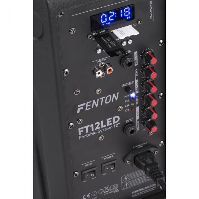 FENTON – Kolumna mobilna z mikrofonem Fenton FT12LED 12″ 700W 13