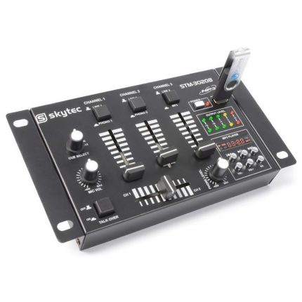 Skytec – 4-kanałowy mikser DJ STM3020B z USB czarny 51