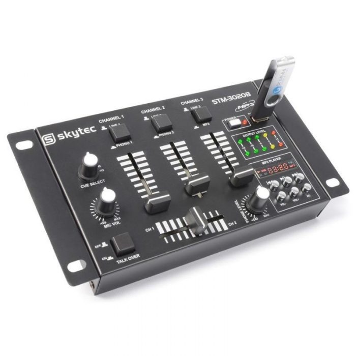 Skytec – 4-kanałowy mikser DJ STM3020B z USB czarny 9