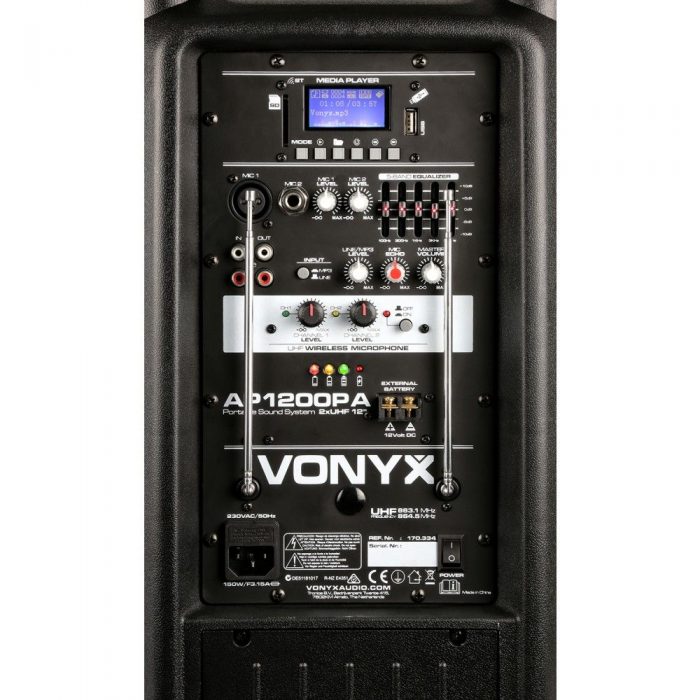 VONYX – Kolumna mobilna z mikrofonami 600W Vonyx AP1200PA 11