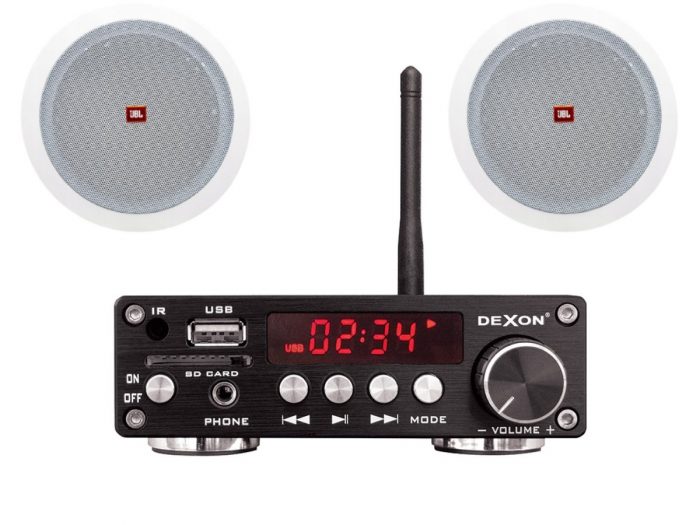 Głośniki sufitowe JBL Stage + Wzmacniacz Dexon JPA 2030 Bluetooth 8