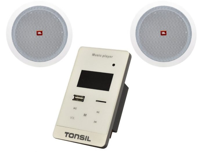Głośniki sufitowe JBL Stage + Odtwarzacz ścienny Tonsil WS-35FM USB Bluetooth 8