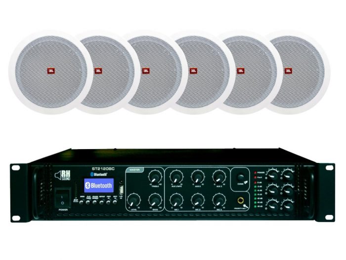 Głośniki sufitowe JBL Stage 100V + Wzmacniacz RH SOUND ST-2120BC 8
