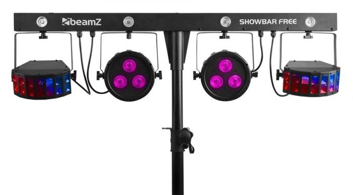 BeamZ – Zestaw oświetleniowy LED 2x Derby 2x Par Stroboskop BeamZ SHOWBAR 10