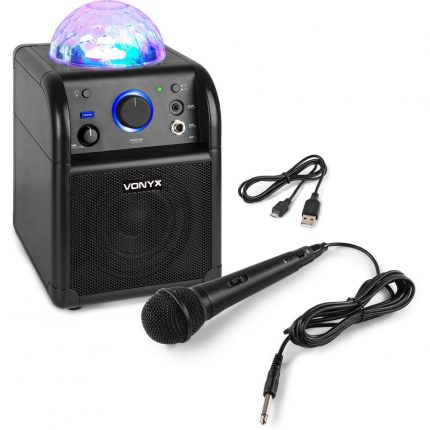 VONYX – Głośnik karaoke kula LED SBS50B BT czarny 3