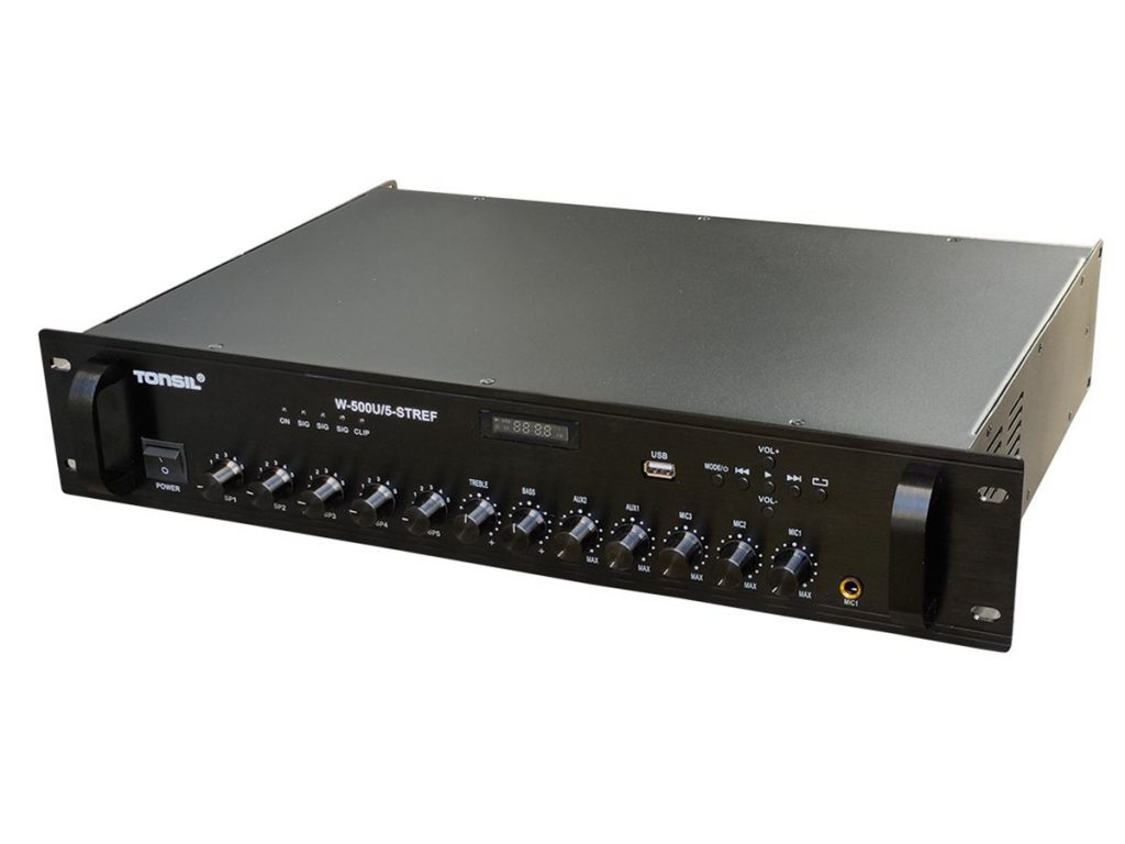 Tonsil W-500U – Wzmacniacz miksujący 5-strefowy 500W Odtw. MP3/USB/Bluetooth/FM 17