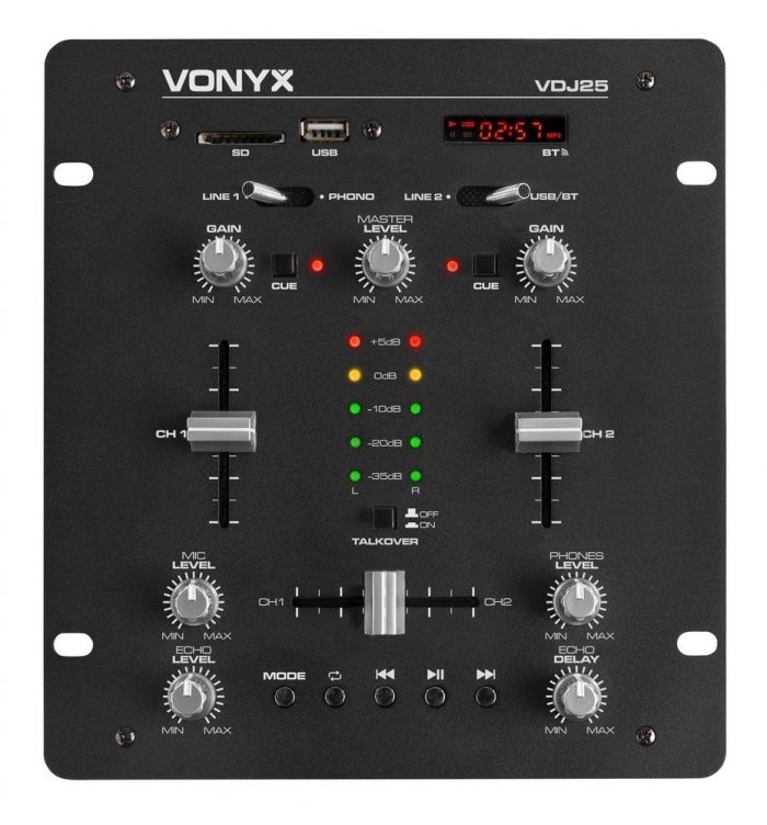 VONYX – Mikser 2 kanałowy z wbudowanym wzmacniaczem VDJ25 10