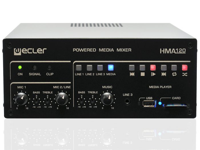 Ecler HMA120 – mikser audio ze wzmacniaczem MP3/SD/USB 8