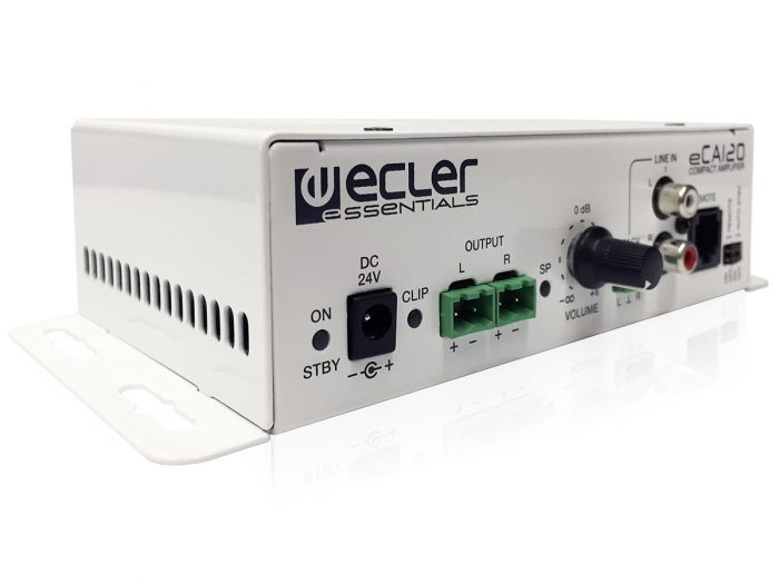 Ecler eCA120 – budżetowy, kompaktowy wzmacniacz 2x60W 9