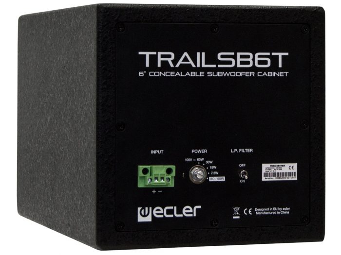 Ecler TRAIL SB6T – subwoofer do montażu szynowego z transformatorem 70/100V 11