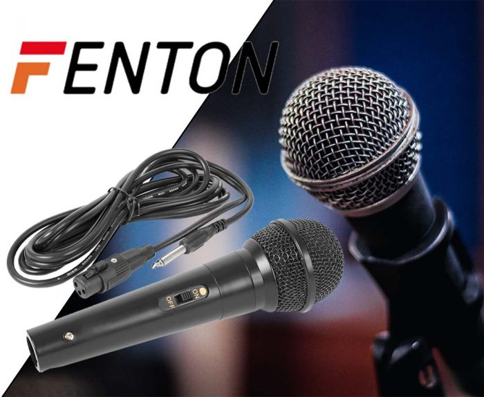 FENTON – Fenton DM100 czarny mikrofon dynamiczny do karaoke i DJ-ów m.in. 13