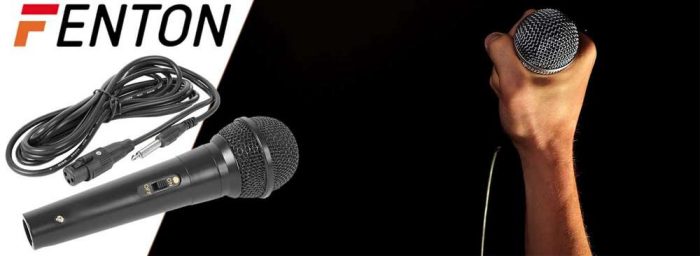 FENTON – Fenton DM100 czarny mikrofon dynamiczny do karaoke i DJ-ów m.in. 14