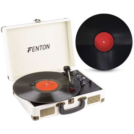 FENTON – Gramofon w walizce z BT i głośnikami kremowy RP115G  Fenton