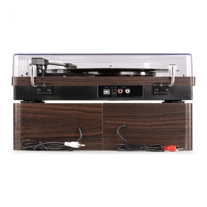 FENTON – Gramofon z głośnikami RP168DW BT USB Fenton ciemne drewno 11