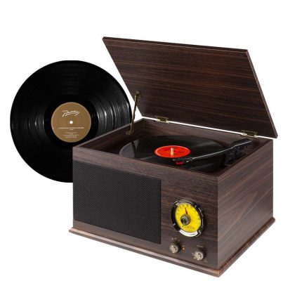 FENTON – Gramofon z głośnikami Vintage USB, BT, FM ciemne drewno RP173  Fenton 3