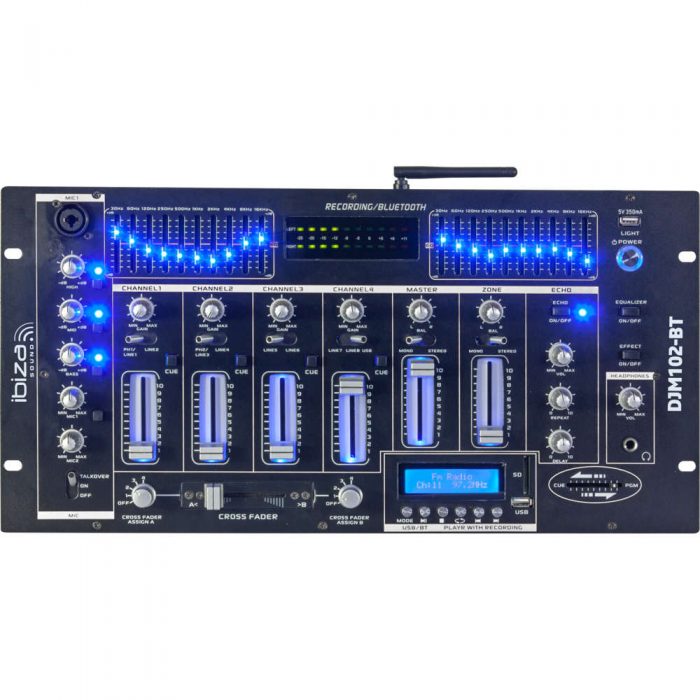 Ibiza Light – Mikser muzyczny 6 kanałowy z bluetooth USB DJM102-BT Ibiza Light 10