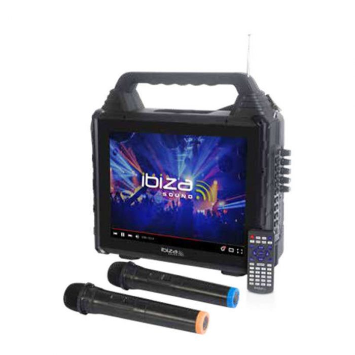 Ibiza Sound – Mobilna kolumna karaoke z ekranem i 2 mikrofonami VHF KARAVISION Ibiza Sound 11