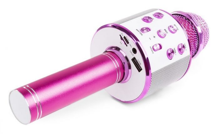 MAX – Mikrofon karaoke z głośnikami BT MP3 MAX KM01 różowy 14