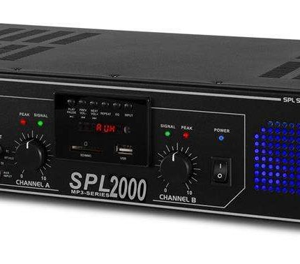 Skytec – SPL 2000MP3 Wzmacniacz Skytec niebiska dioda LED+ czarny EQ 3