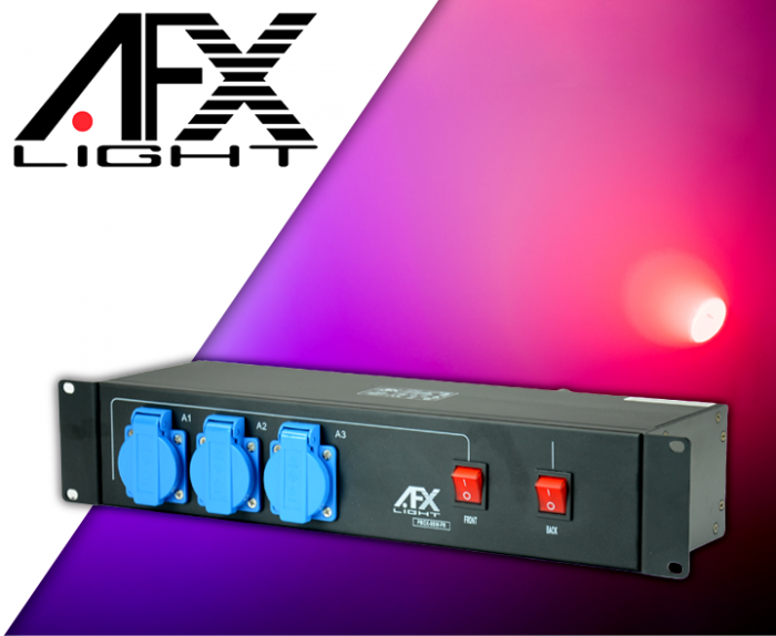 AFX Light – Rozdzielacz zasilania listwa 9 wyjść 16A  PBOX-9SW-FR AFX Light 9