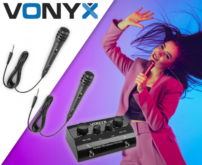 VONYX – Zestaw do Karaoke z mikrofonami w kolorze czarnym 9