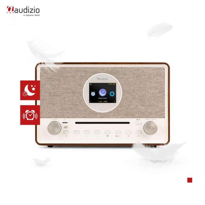 Audizio – Audizio Lucca stereofoniczne radio DAB z CD, radiem internetowym, BT, MP3 – brązowe 10