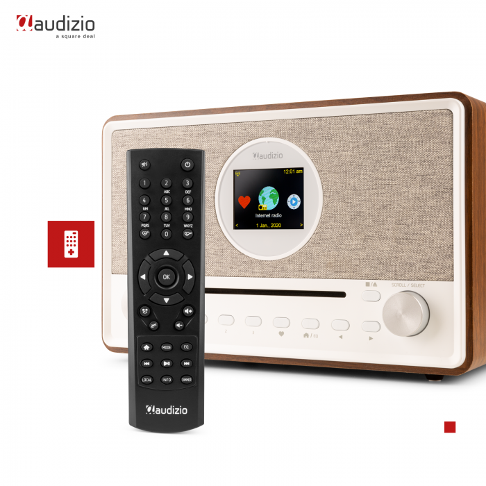 Audizio – Audizio Lucca stereofoniczne radio DAB z CD, radiem internetowym, BT, MP3 – brązowe 14