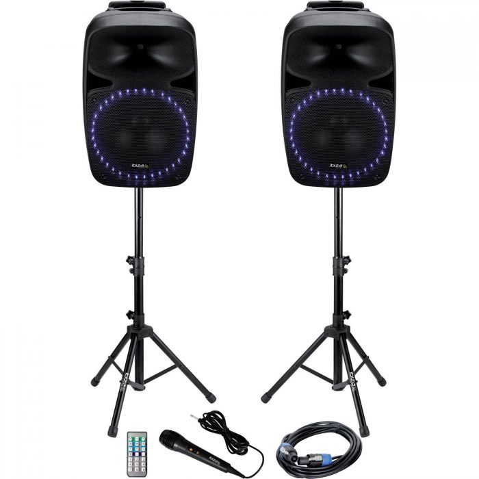 Ibiza Sound – Zestaw nagłośnieniowy USB/SD BT 2x 400W PKG12A-SET Ibiza Sound 8