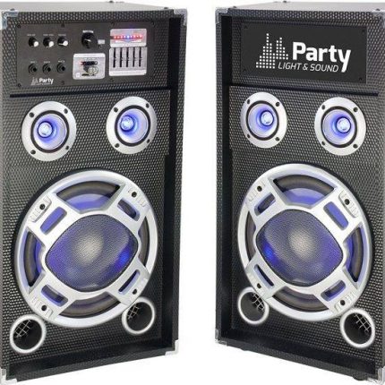 Party Light&Sound – Zestaw kolumn aktywnych 12″ USB  LED 600W PARTY-KARAOKE12