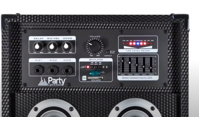 Party Light&Sound – Zestaw kolumn aktywnych 8″ USB  LED 300W PARTY-KARAOKE8 10