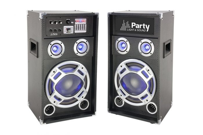 Party Light&Sound – Zestaw kolumn aktywnych 8″ USB  LED 300W PARTY-KARAOKE8 8