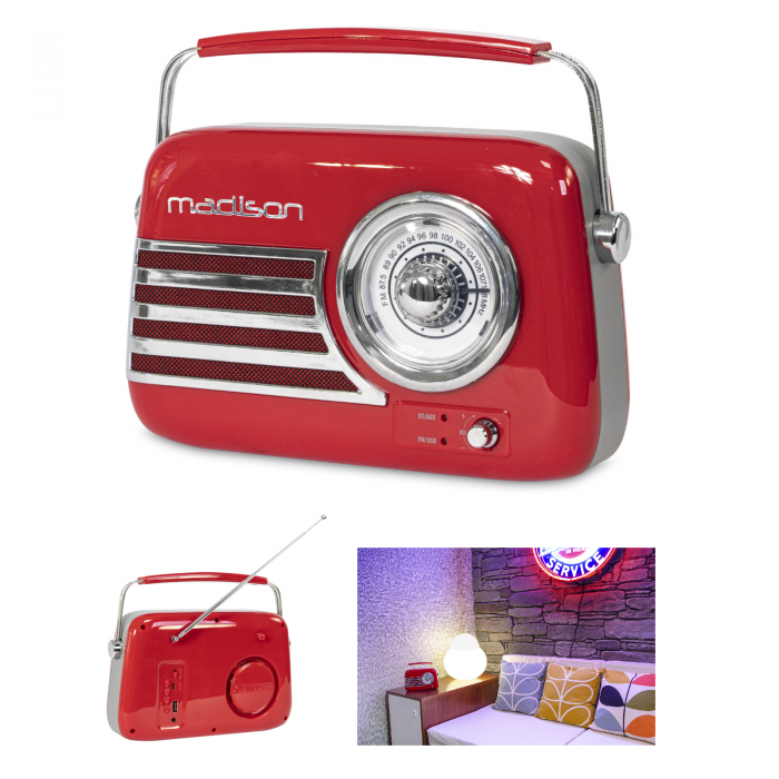 Madison – Radio FM Madison FREESOUND-VR40R BT USB akumulator czerwone 9