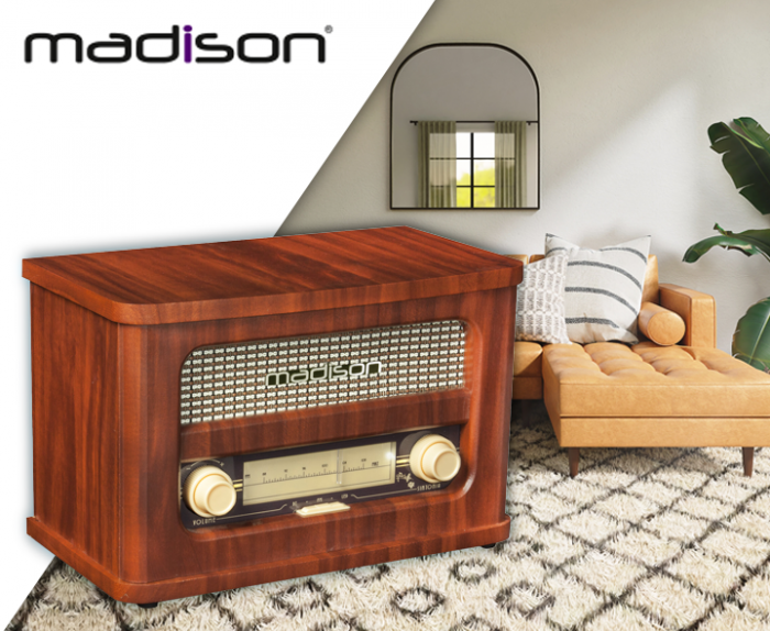 Madison – Radio w stylu RETRO z BT bateria MAD-RETRORADIO Madison 9
