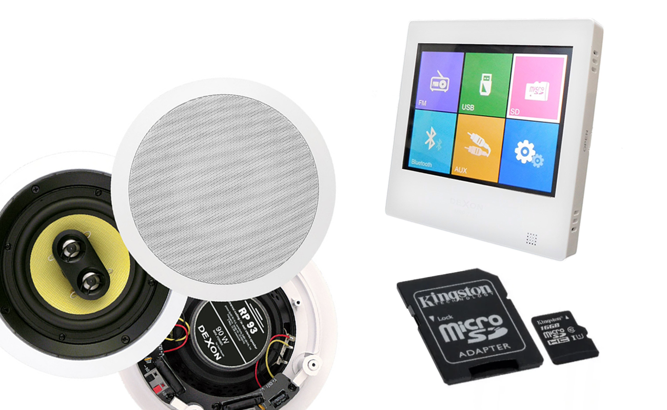 Dexon MRP 2181 + RP 93 – Zestaw nagłaśniający z Bluetooth/MP3/SD + karta SD 2