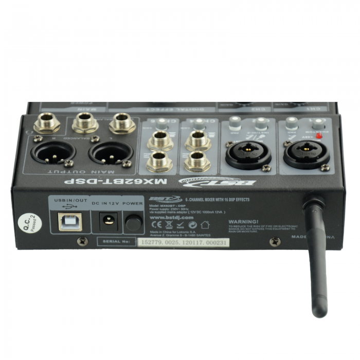 BST – Mikser MX62BT-DSP 6-kanałowy z kartą dźwiękową USB, BT,16- DSP  BST 11