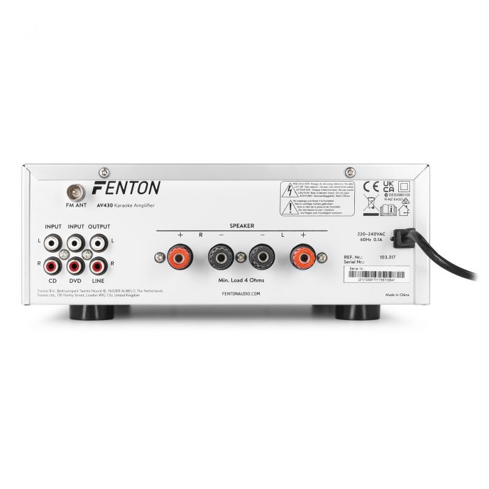 FENTON – Wzmacniacz AV430A Fenton karaoke 2x 300W aluminium 14