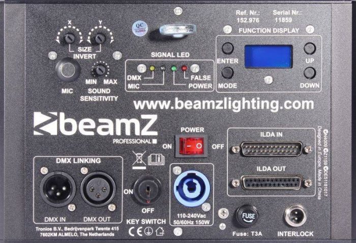 BeamZ – Laser Phantom 750 Pure Diode Analog RGB 30 kb/s ILDA + DMX BeamZ 13