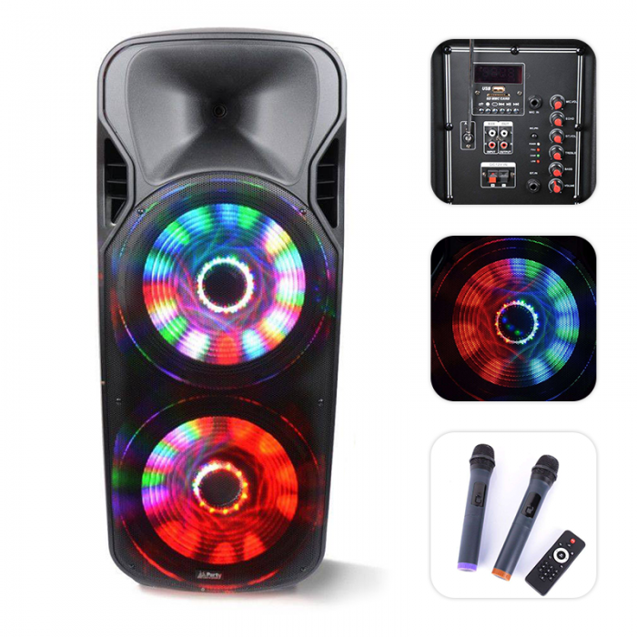 Party Light&Sound – Kolumna mobilna z mikrofonami LED Party Light&Sound PARTY-215LED-MKII 9