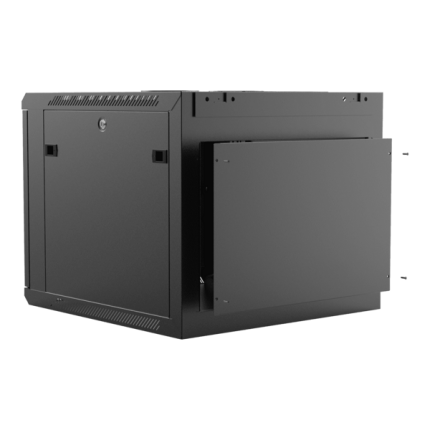 CAYMON WPR609R/B 19” wall mount rack – 9 units – 600mm depth – Removable back Black version 3