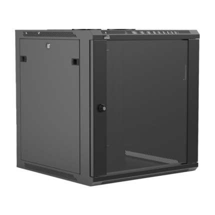 CAYMON WPR612R/B 19” wall mount rack – 12 units – 600mm depth – Removable back Black version