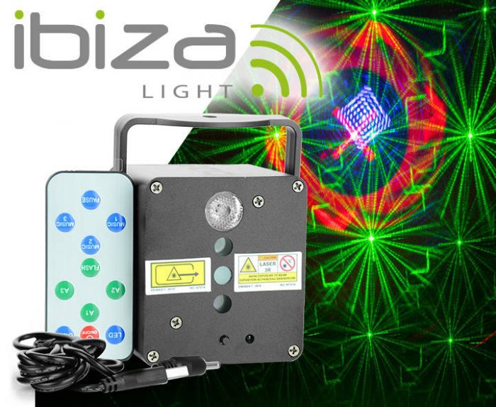 Ibiza Light – Bateryjny efekt świetlny LED z laserem RGB TINYLED-LASRGB 11