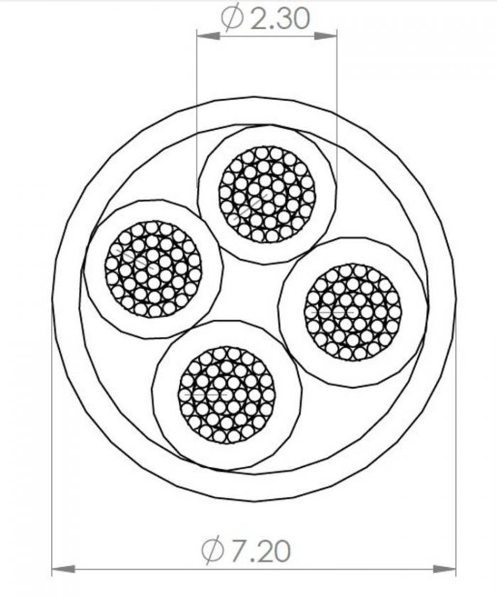 PRZEWÓD GŁOŚNIKOWY INSTALACYJNY 4x2mm UV/WODOODPORNY