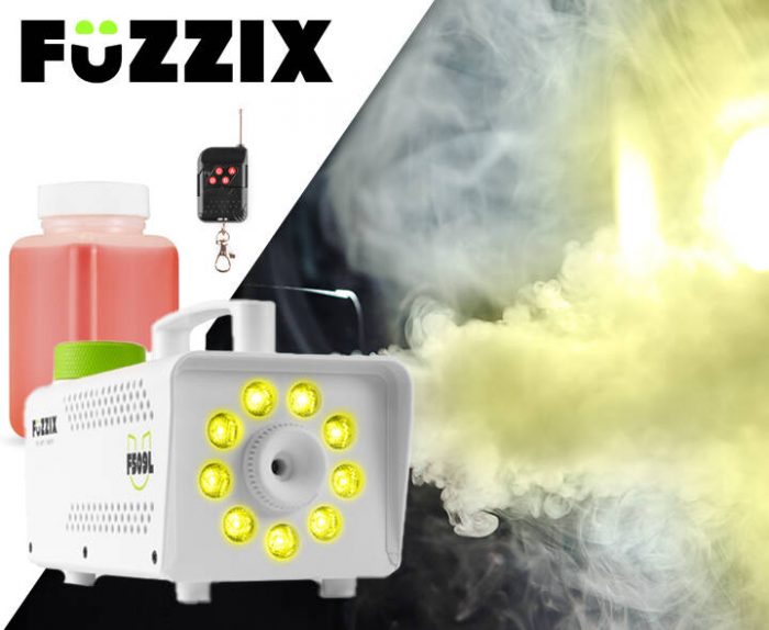 Fuzzix – Wytwornica dymu F509LW z efektem LED RGB biała Fuzzix+ płyn gratis 9