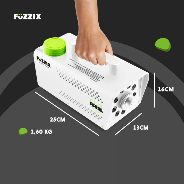 Fuzzix – Wytwornica dymu F509LW z efektem LED RGB biała Fuzzix+ płyn gratis 14