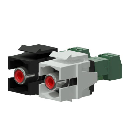 Procab VCK105P/W Keystone adapter – RCA female – 2-pin terminal block – pair White