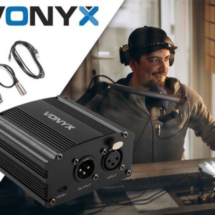 VONYX – Zasilacz phantom Vonyx VDX10 48 V – USB-C – zbalansowane wejście i wyjście XLR – czarny 148